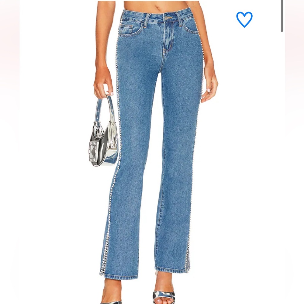 Valentina Rhinestone Jean in Medium Wash